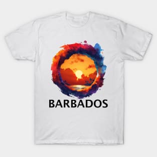 Barbados Sunset (with Black Lettering) T-Shirt